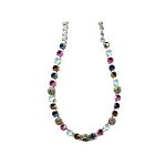 Necklace By Mariana Woman Bright Fuchsia Pink and Aqua Blue Swarovski Crystals