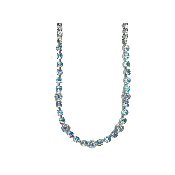 Necklace By Mariana Woman Feminine Aquamarine and Clear Swarovski Crystals