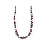 Necklace By Mariana Woman Eye-Catching Ruby and Pearl Swarovski Crystals