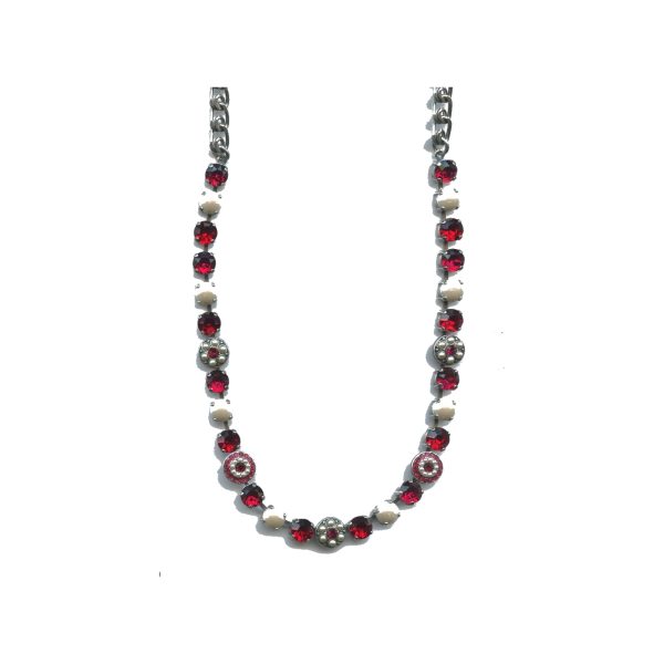 Necklace By Mariana Woman Eye-Catching Ruby and Pearl Swarovski Crystals