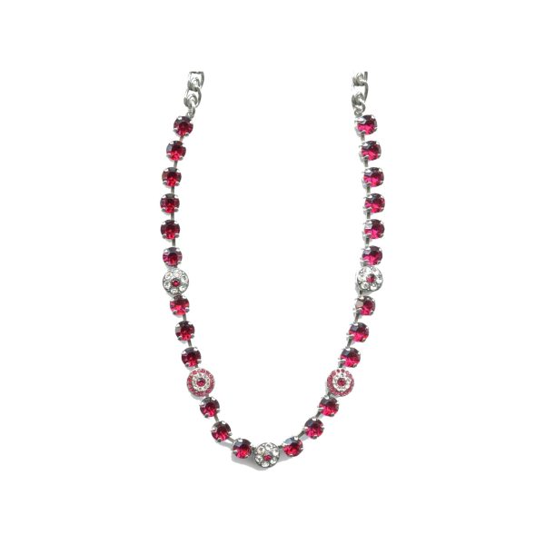 Necklace By Mariana Woman Luminous Ruby and Clear Crystal Swarovski Crystals