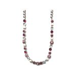 Necklace By Mariana Woman Distinctive Clear and Opal and Siam Swarovski Crystals - Image 2