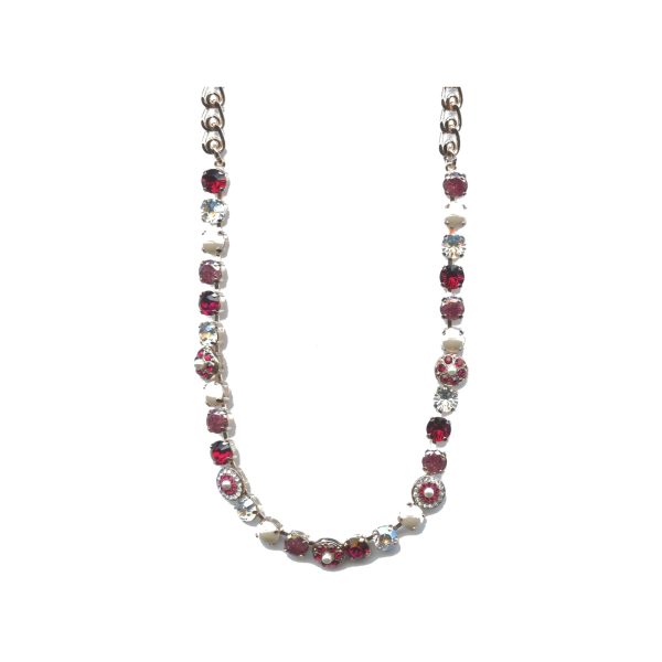 Necklace By Mariana Woman Distinctive Clear and Opal and Siam Swarovski Crystals