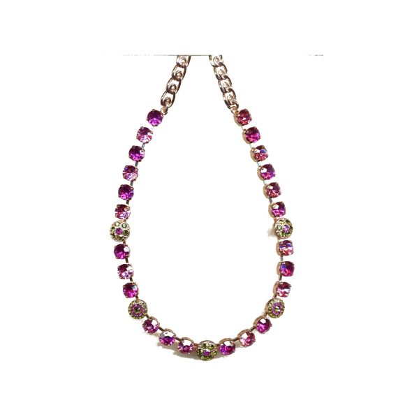 Necklace By Mariana Woman Elegant Indian Pink and Fuchsia Swarovski Crystals