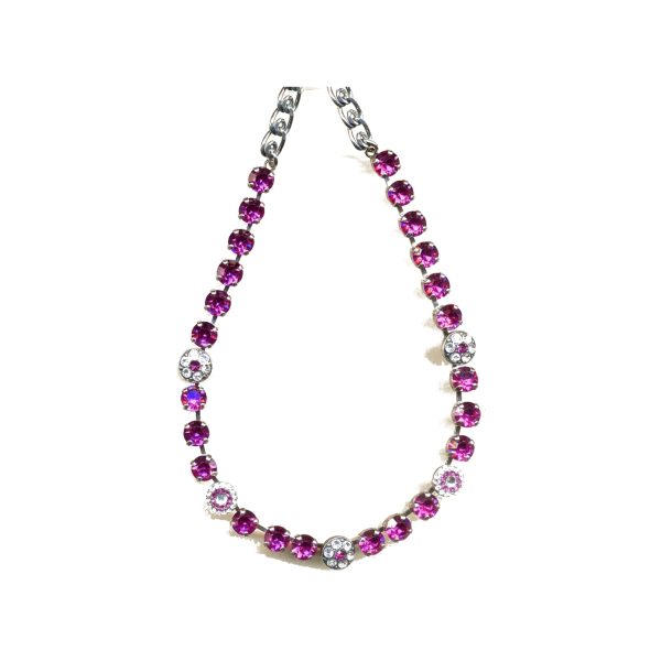 Necklace By Mariana Woman Dazzling Fuchsia and Crystal Clear Swarovski Crystals