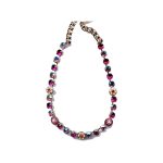 Necklace By Mariana Woman Eye-Catching Fuchsia and AB Swarovski Crystals