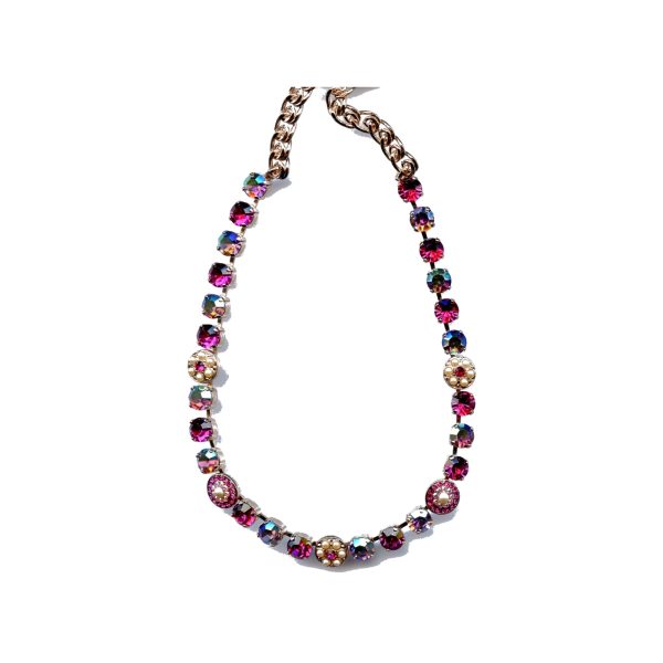 Necklace By Mariana Woman Eye-Catching Fuchsia and AB Swarovski Crystals