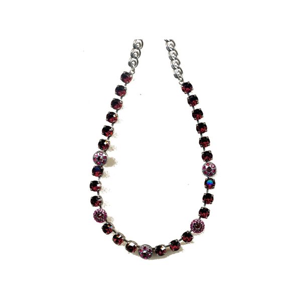Necklace By Mariana Woman Timeless Burgundy Swarovski Crystals