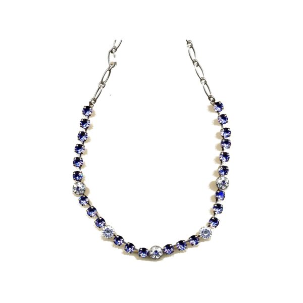 Necklace By Mariana Woman Chic Tanzanite and Crystal Clear Swarovski Crystals