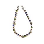 Necklace By Mariana Woman Chic and White Opal and Tanzanite Swarovski Crystals