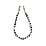 Necklace By Mariana Woman Chic Turquoise and Blue and Emerald Swarovski Crystals - Image 2