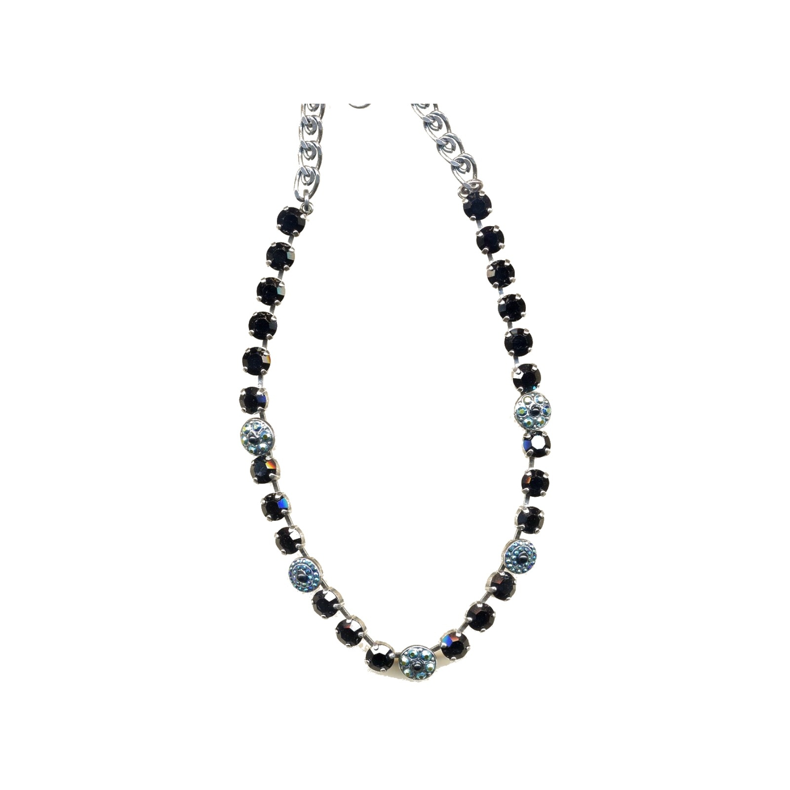 N-3044-1-667-YG Necklace By Mariana Woman Stunning AB and Jet Black Swarovski Crystals - Image 1