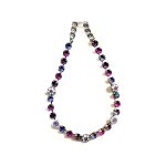 Necklace By Mariana Woman Distinctive Peridot and Fuchsia Swarovski Crystals - Image 2