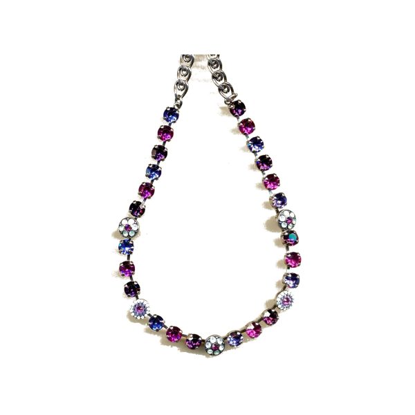 Necklace By Mariana Woman Distinctive Peridot and Fuchsia Swarovski Crystals