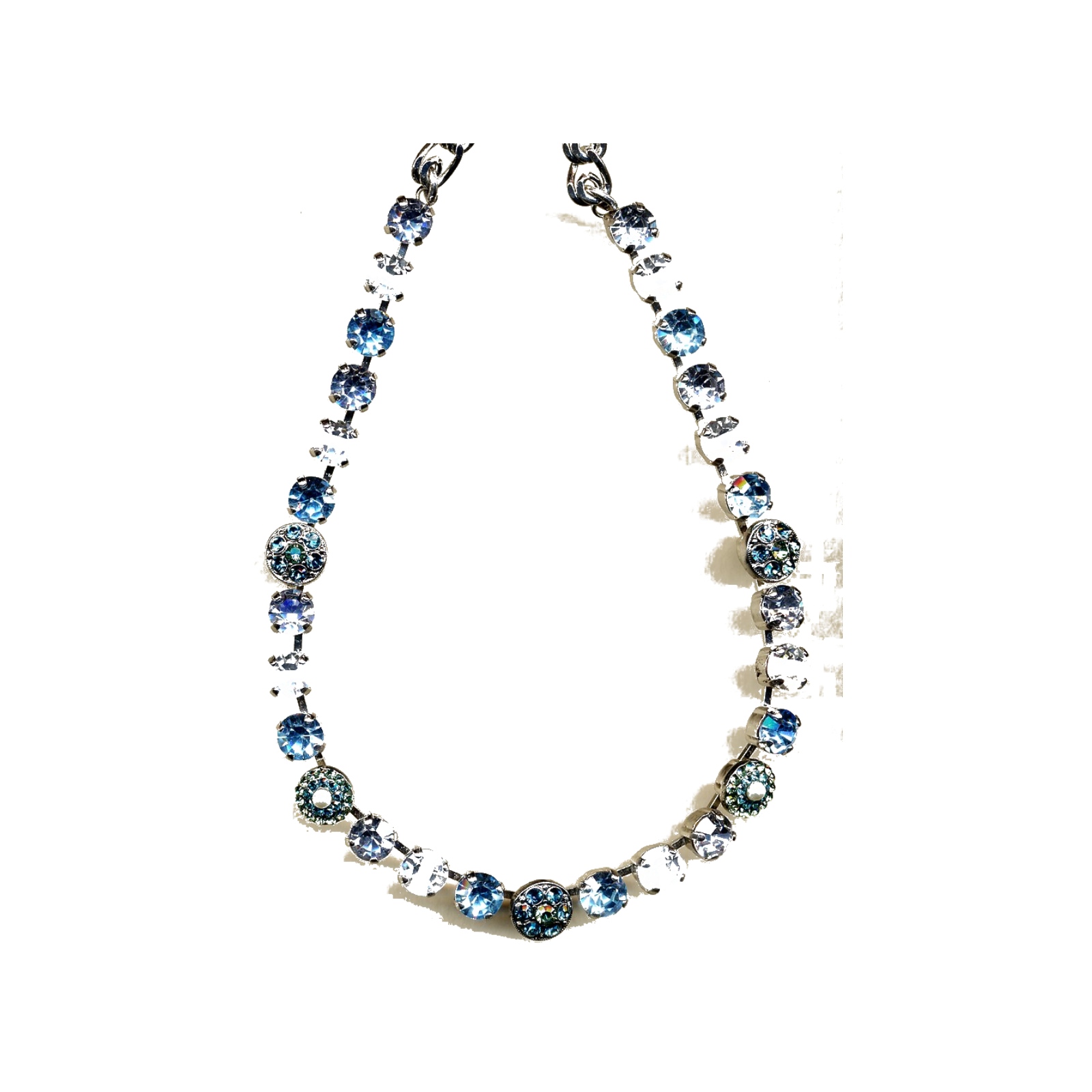N-3044-1-707-YG Necklace By Mariana Woman Light Turquoise and Light Sapphire Swarovski Crystals - Image 1