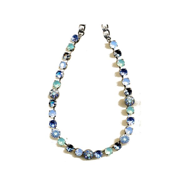 Necklace By Mariana Woman Chic Light Blue and Pacific Opaque Swarovski Crystals