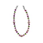 Necklace By Mariana Woman Chic Rose and Fuchsia Swarovski Crystals