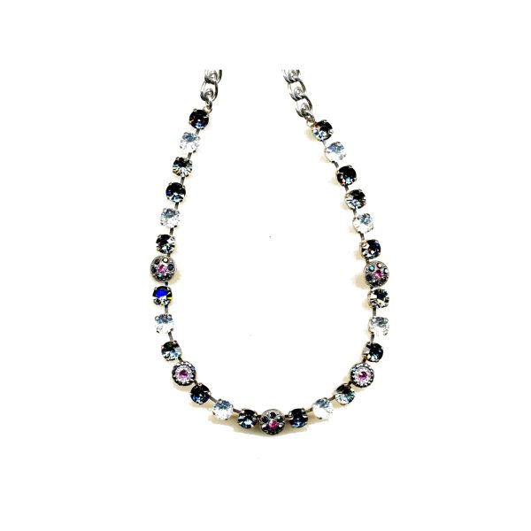 Necklace By Mariana Woman Chic Fuchsia and Jet Hematite Swarovski Crystals