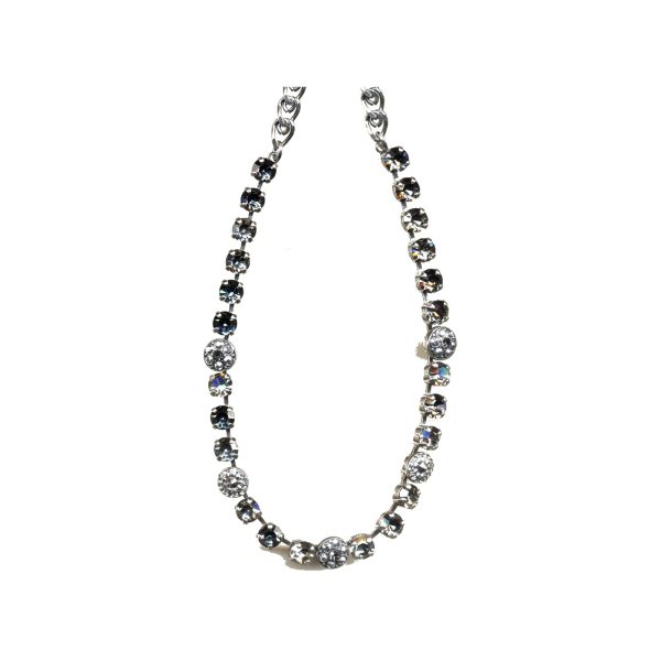 Necklace By Mariana Woman Hematite and Clear and Black Swarovski Crystals