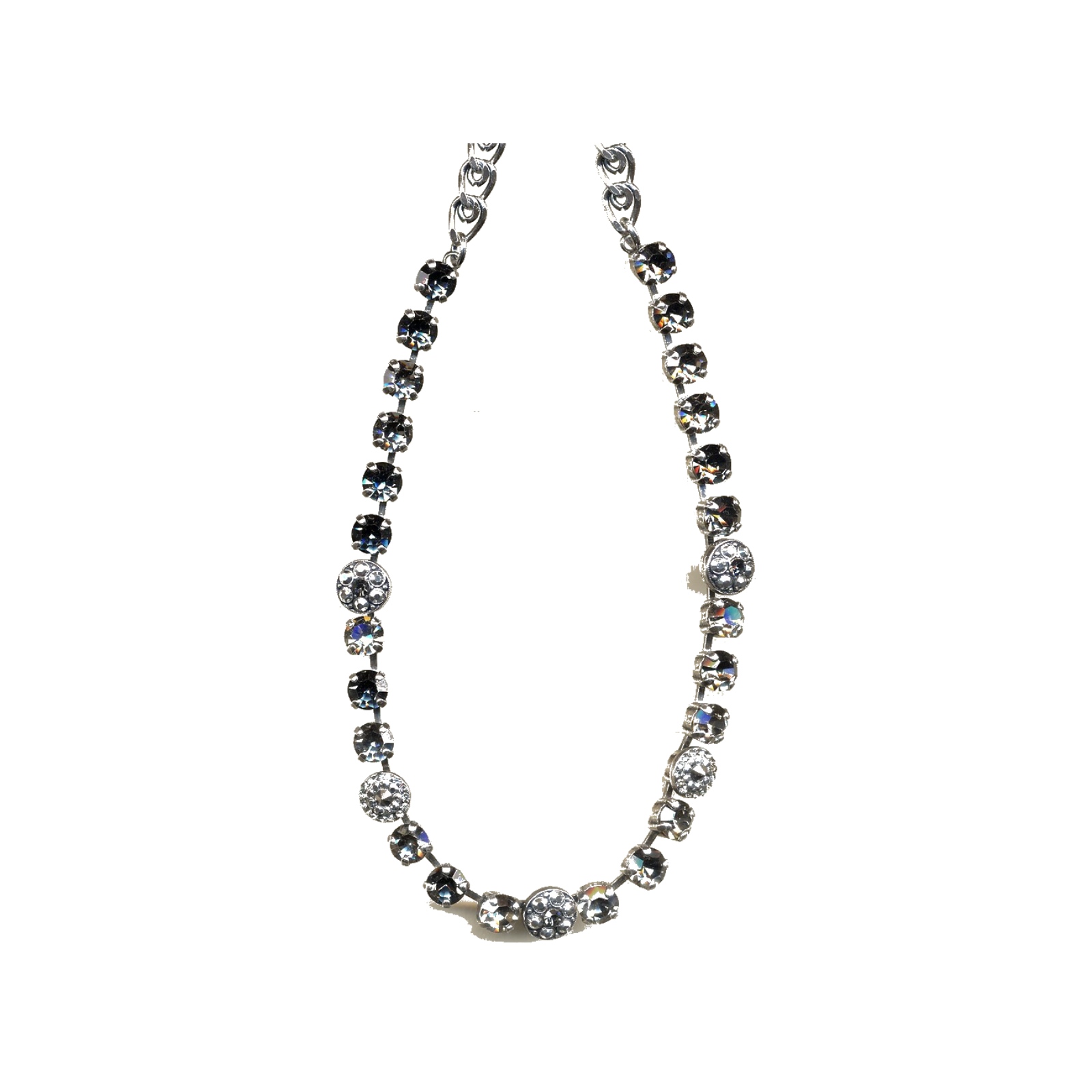 N-3044-1-747-YG Necklace By Mariana Woman Hematite and Clear and Black Swarovski Crystals - Image 1