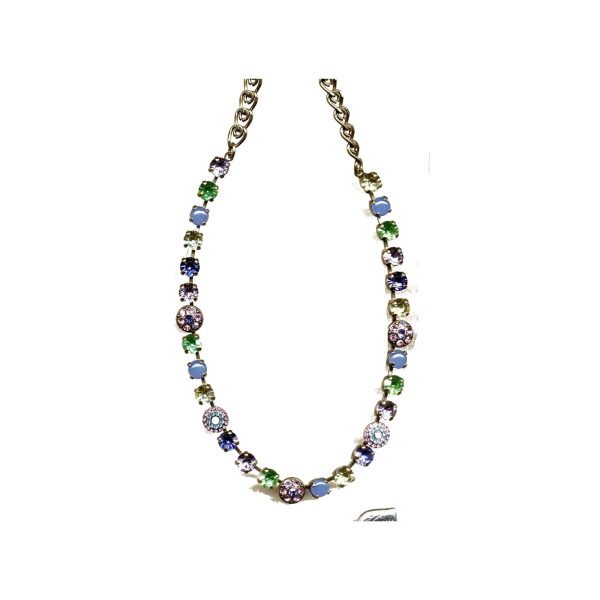 Necklace By Mariana Woman Beautiful Light Blue and Purple Swarovski Crystals