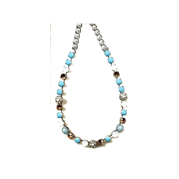 Necklace By Mariana Woman Turquoise and Golden Shadow and Swarovski Crystals