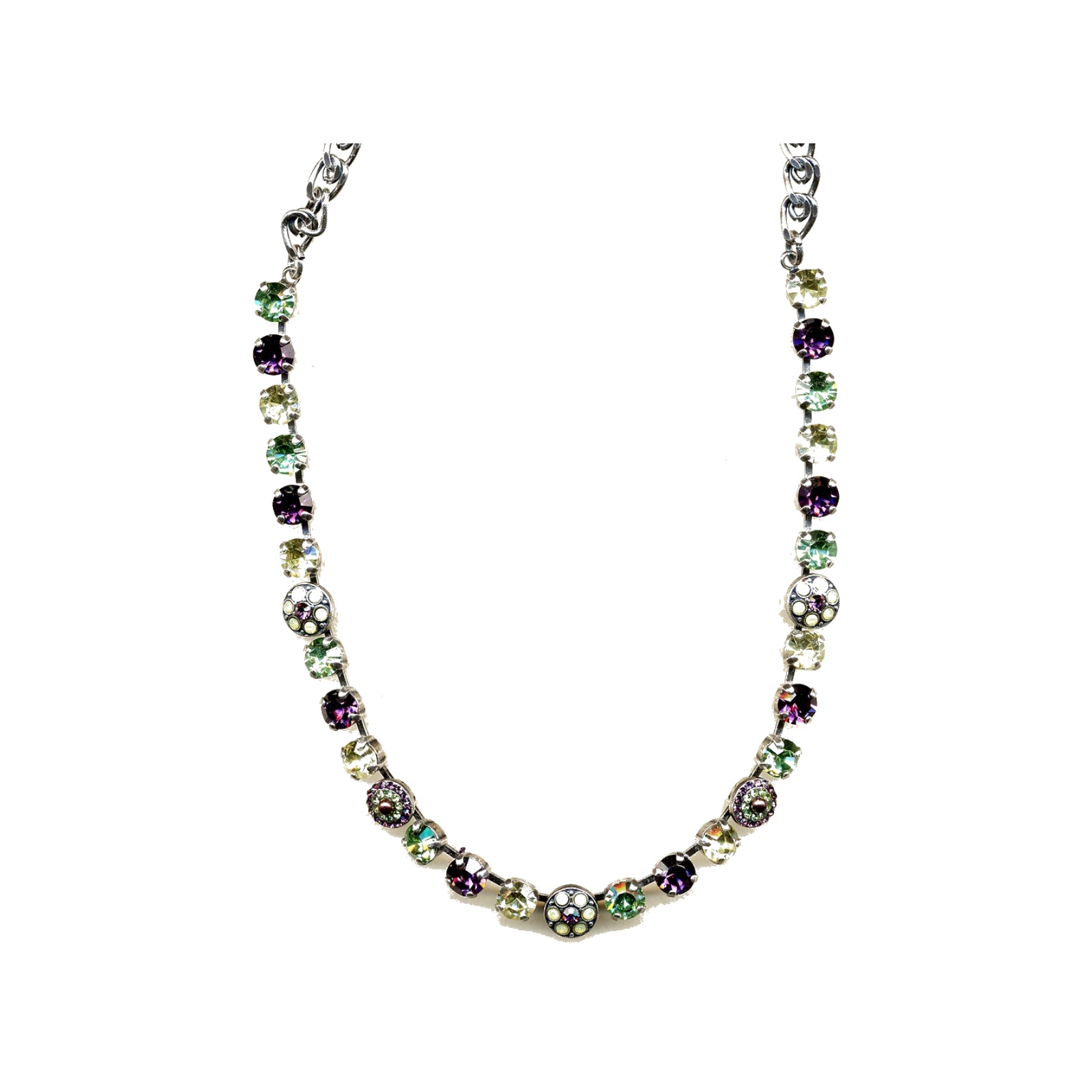 N-3044-1-810-SP Necklace By Mariana Woman Timeless Purple and Light Yellow Swarovski Crystals - Image 1