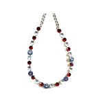 Necklace By Mariana Woman Lovely Ruby and Clear and Aqua Swarovski Crystals - Image 2