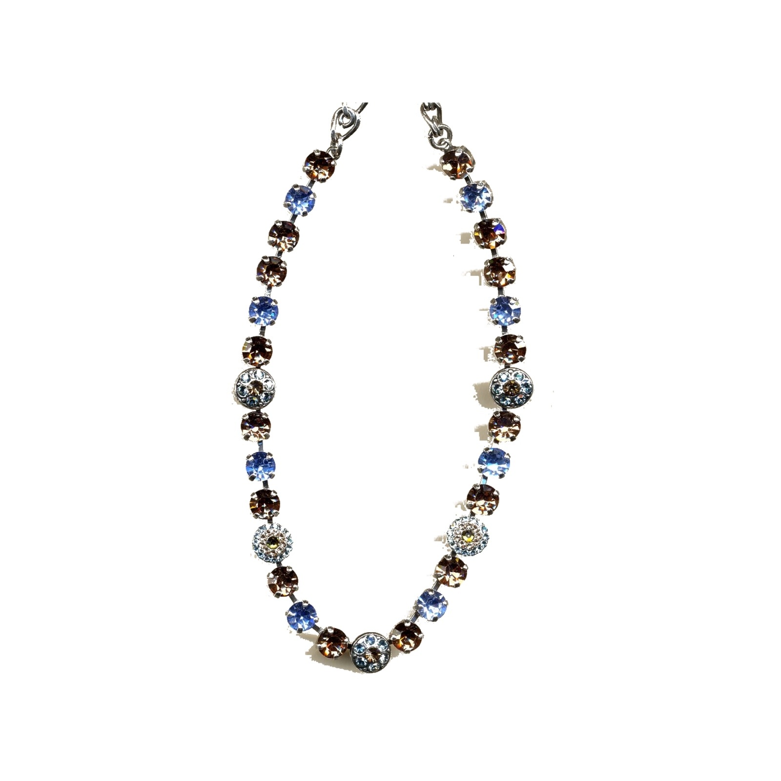 N-3044-1-903-YG Necklace By Mariana Woman Radiant Tpaz and Aqua Swarovski Crystals - Image 1
