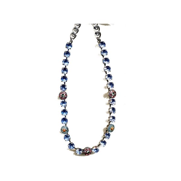 Necklace By Mariana Woman Feminine Sapphire and Peach Rose Swarovski Crystals