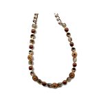 Necklace By Mariana Woman Chic Tiger Mineral and Dark Topaz Swarovski Crystals