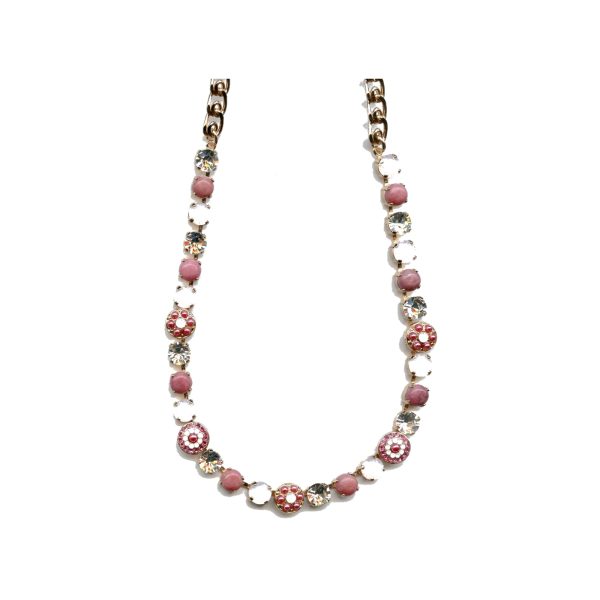 Necklace By Mariana Woman Chic Coral Mineral and Pink Opal Swarovski Crystals