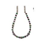 Necklace By Mariana Woman Forest Green and Fuchsia Mineral Swarovski Crystals - Image 2