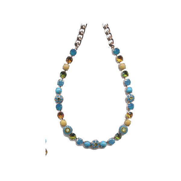 Necklace By Mariana Woman Turquoise and shades of yellow and Swarovski Crystals