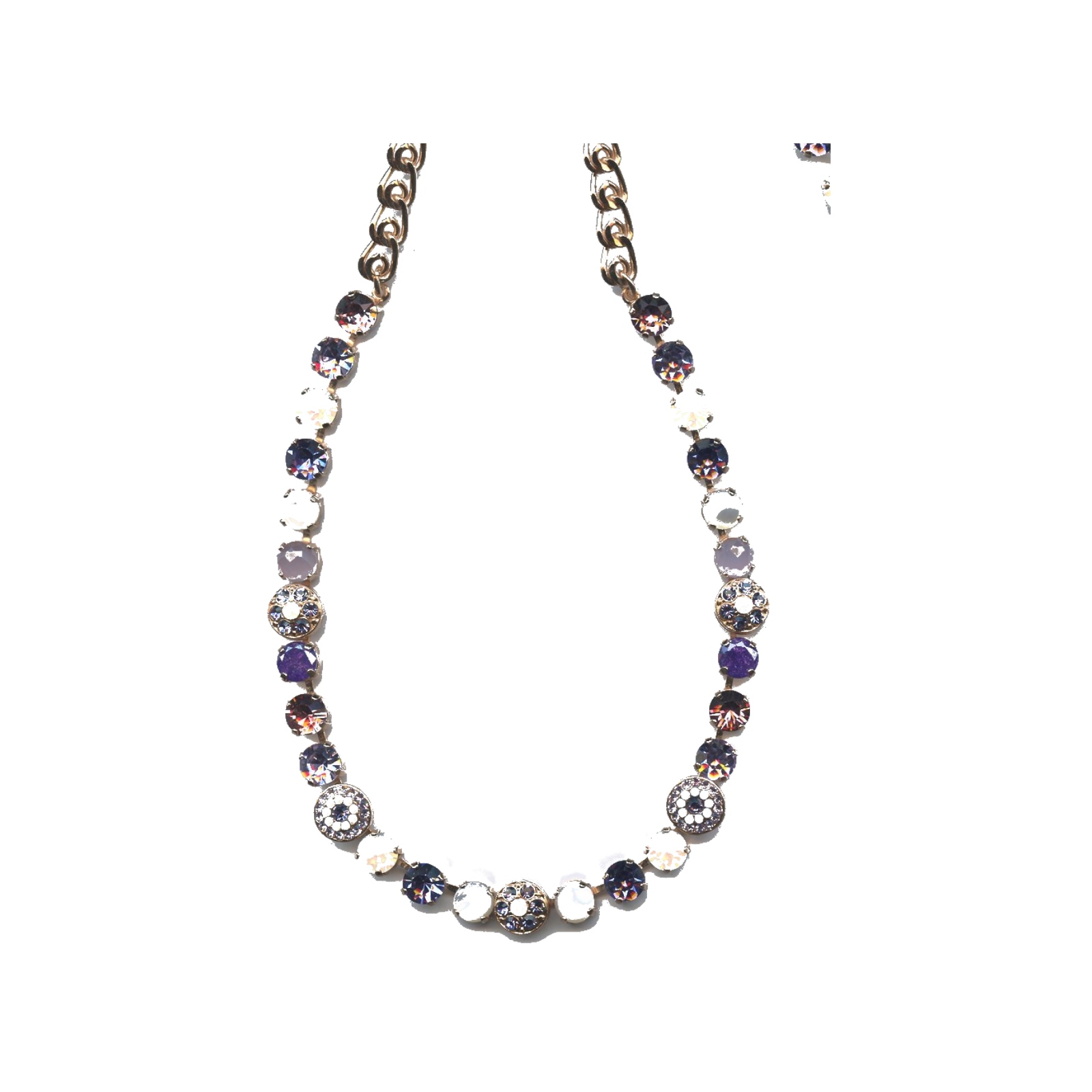 N-3044-1-M1062-SP Necklace By Mariana Woman Luminous Shades of Purple and Shell Swarovski Crystals - Image 1