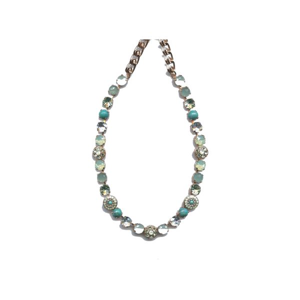 Necklace By Mariana Woman Turquoise mineral and Carribean Swarovski Crystals