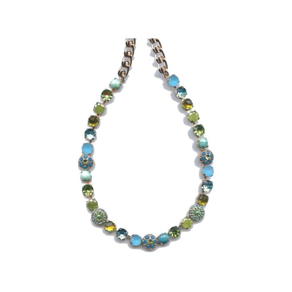 Necklace By Mariana Woman Turquoise Mineral and Blue Opal Swarovski Crystals