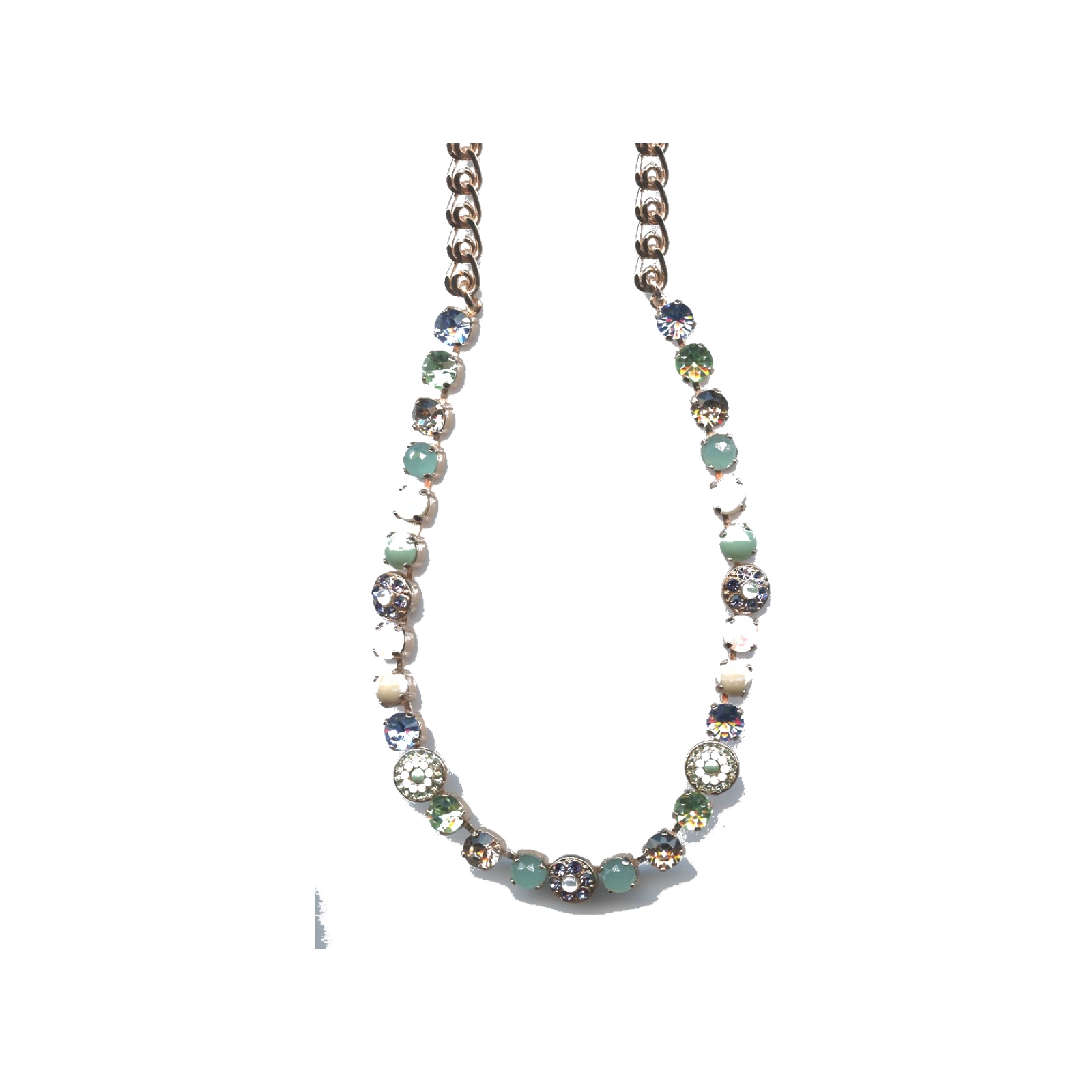 N-3044-1-M1067-SP Necklace By Mariana Woman Pinks and light sapphire and Swarovski Crystals - Image 1
