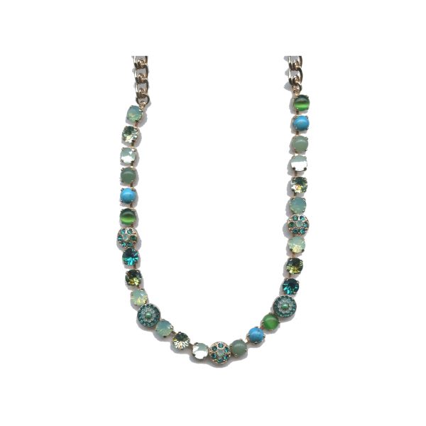 Necklace By Mariana Woman Chic Turquoise Mineral and Peridot Swarovski Crystals