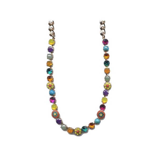 Necklace By Mariana Woman Vibrant Turquoise Mineral and Blues Swarovski Crystals