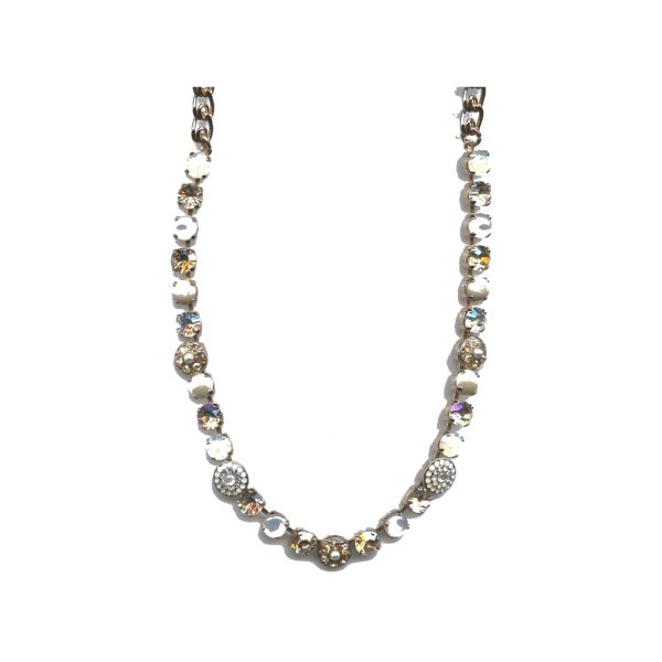 Necklace By Mariana Woman Chic Riverstone Mineral and Clear Swarovski Crystals
