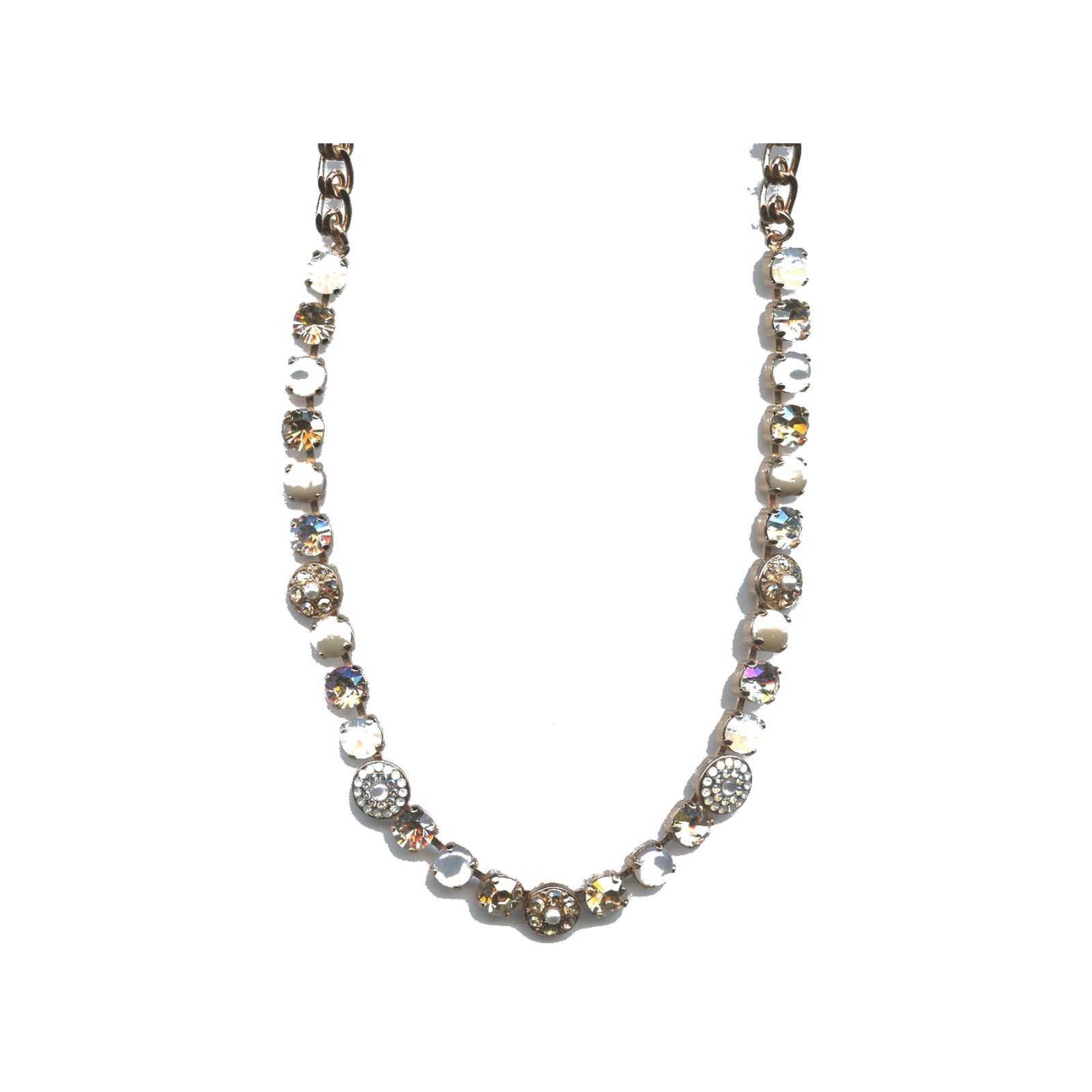 N-3044-1-M1078-SP Necklace By Mariana Woman Chic Riverstone Mineral and Clear Swarovski Crystals - Image 1