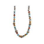 Necklace By Mariana Woman Chic Turquoise Mineral and Blues Swarovski Crystals