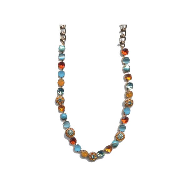 Necklace By Mariana Woman Chic Turquoise Mineral and Blues Swarovski Crystals