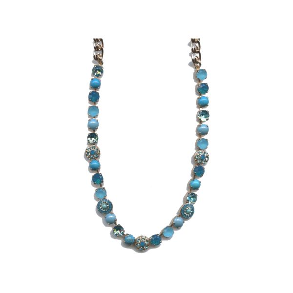 Necklace By Mariana Woman Chic Turquoise Mineral and Blues Swarovski Crystals