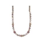 Necklace By Mariana Woman Chic Quartz Mineral and Light Rose Swarovski Crystals