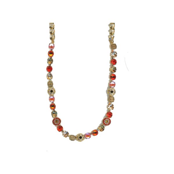 Necklace By Mariana Woman Delicate Red and Hyacinth Swarovski Crystals
