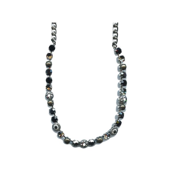 Necklace By Mariana Woman Chic hematite and jet black Swarovski Crystals