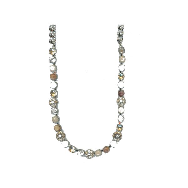 Necklace By Mariana Woman White Mineral and Riverstone Light Swarovski Crystals