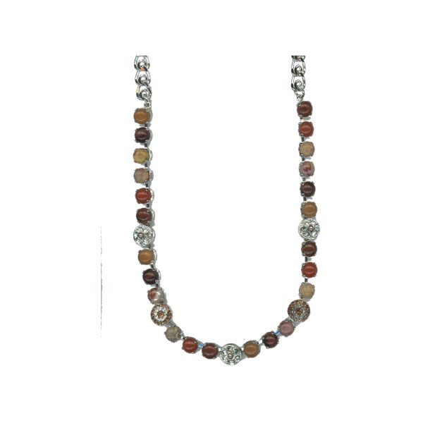 Necklace By Mariana Woman Jasper Mineral and Smoked Topaz Swarovski Crystals